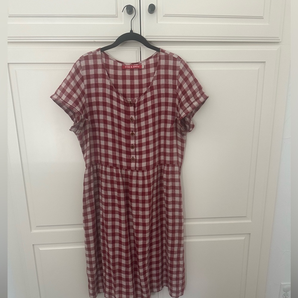 St. Helier Check No. 11 Pyne & Smith XL Linen Women’s Dress